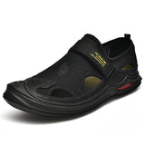 Men's Sandals Summer Breathable Mesh Sandals Outdoor Casual Lightweight Beach Sandals Shoes MartLion Black 44 