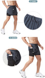 Sport Shorts Men's Sportswear Double-deck Training Short Pant Summer 2 In 1 Beach Homme Clothing Jogging Gym Running Shorts Mart Lion   