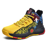 Boys Basketball Shoes Kids Sneakers Breathable Men's Sneakers High-top Basket Trainer Mart Lion Black Yellow 803 38 China