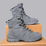 Men's Tactical Hiking Boots Shock-absorbing and Anti Slip Desert Boots Outdoor Camping Hiking Work Shoes Winter Boots MartLion GRAY 41