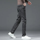 Men's Black Gray Jeans Stretch Classic Slim  Black Denim Pants Elasticity Male  Casual Trousers MartLion   