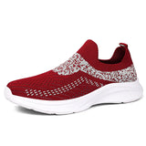 Woman Sneakers Casual Lightweight Breathable Mesh Socks Sport  Shoes Walking Outdoor Hiking MartLion Red 36 