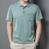 cotton big pocket men's clothes polo shirts  men shirt short sleeve tops tee shirt men MartLion green XXXL 