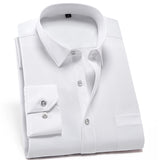 Stretch Anti-Wrinkle  Men's Shirts Long Sleeve Dress Shirts Slim Fit Camisa Social Blouse White Shirt MartLion   