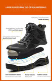 work protection anti puncture high top boots men's anti slip safety autumn black shoes with steel toe MartLion   