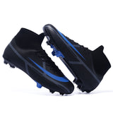 Football Shoes Men's Soccer Spikes Cleats Ankle Protect Lightweight Elastic Non Slip TF AG Competition Training MartLion   