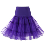 Women's Vintage Tulle Petticoat Underskirt MartLion PURPLE M 