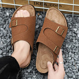 Trends Men's Slippers Leather Outside Sandals Soft Sole Beach Slippers Casual Slide Shoes Couple Outdoor Summer MartLion   