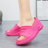 Pink Women Slippers Summer Platform Wedges Slippers Casual Designer Slides Beach Sandals Chaussure Femme Mart Lion   