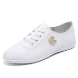 Women Flats Shoes Genuine Walking Spring Casual Flat Non Slip Nursing MartLion white-2 38 insole 24.0cm 