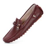 Men's Genuine Leather Loafers Soft Moccasins Shoes Autumn Flat Driving Folding Bean Zapatos Hombre MartLion 15118-Wine red 47 