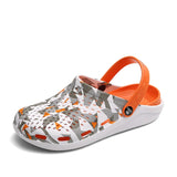 Men's Casual Clogs Breathable Beach Sandals Valentine Slippers Summer Slip on Women Flip Flops Shoes Home MartLion Orange 45 
