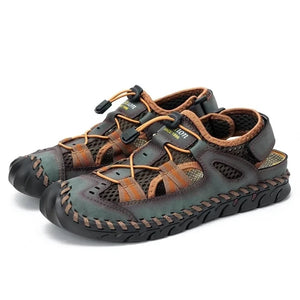 Summer Men's Sandals Outdoor Mesh Sandals Soft Clogs Slides Handmade Outdoor Slippers MartLion   