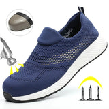 Summer Mesh Lightweight Work Sneakers Steel Toe Men Women Work Safety Shoes Breathable Construction Shoes Work Boots Footwear MartLion