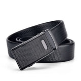 Men's Leather Belt Metal Automatic Buckle Work Black PU Strap MartLion   