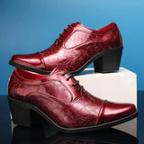 Oxford Shoes Formal Men's Dress Party Evening Sneakers High Heel Gentleman Elegance Italian High Heel Dress MartLion   