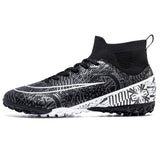 Men's Soccer Shoes Soft TF FG Football Boots Breathable Non-Slip Grass Training Sneakers Cleats Outdoor High Top Sport Footwear MartLion WJS-1126-D-Black 34 
