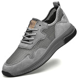 Summer Mesh Shoes Men's Breathable Anti-Skid Non-Leather Casual MartLion Gray 46 