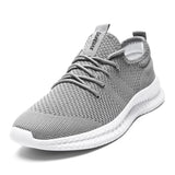 Men‘s Running Shoes Breathable Sneakers Women Tennis Trainers Lightweight Casual Sports Shoes Lace-up Anti-slip Mart Lion Light grey 37 