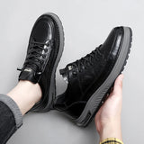 Retro Style Cow Leather Men Shoes Oxford Sneakers  Man Casual Lace Up Leisure Walk Footwear Outdoor MartLion   