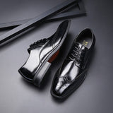 Men's Dress Handmade Shoes Genuine Leather Oxford Classic Vintage Lace-up Brogue Oxford Formal Mart Lion   
