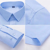 Classic Men's  Shirt Long Sleeve Casual Office Wedding Solid Formal Social MartLion   