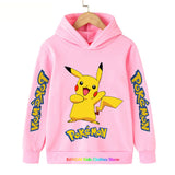 Kawaii Pokemon Hoodie Kids Clothes Girls Clothing Baby Boys Clothes Autumn Warm Pikachu Sweatshirt Children Tops MartLion The picture color 18 140 