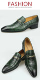 Men's Loafers Dress Shoes Wedding Banquet Suit Designer Leather Genuine Leather Pointed Toe MartLion   