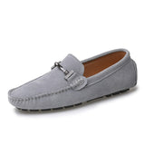 Handmade Genuine Leather Men's Loafers Casual Shoes Boat Shoes Driving Walking Casual Loafers Mart Lion Gray 42 