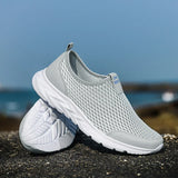  Men's Shoes Mesh Breathable Walking Shoes Unisex Slip-On Light Loafers Women Sneakers MartLion - Mart Lion