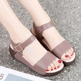 Microfiber Light Weight Wedge Women's Sandals Ankle Buckle Heel Height 5CM Platform MartLion   