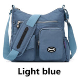 Luxury Handbags Women Bags Designer Waterproof Nylon Cloth Crossbody Large Capacity Lady Shoulder Tote Mart Lion Light Blue  NB101  
