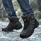 Men's Shoes Winter Anti Slip Snow Boots Outdoor Plush Hiking Shoes Waterproof Boots Casual Shoes MartLion   