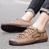 Men's Leather Casual Shoes Outdoor Soft Homme Classic Ankle Flats Moccasin Trend MartLion   