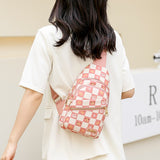 Women Bags Female Chest Bags Sports Shoulder PU Leather Zipper Messenger Kawaii Crossbody Pack Mart Lion   
