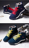 Men's Sneakers Winter Boots Leather Sneakers Snow Outdoor Cotton Plush Work Shoes High Top Hiking Boots MartLion   
