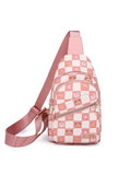 Women Bags Female Chest Bags Sports Shoulder PU Leather Zipper Messenger Kawaii Crossbody Pack Mart Lion Pink 18cm6cm30cm 