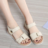 Summer Leather Open Toe Women Sandals Trendy Buckle Flat Sole Woman Shoes Outdoor Casual Ladies Beach MartLion   