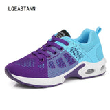 Thick Bottom Ladies Sneakers Breathable Soft Sole Ladies Casual Shoes Women Mesh High-Top Zapatos De Mujer Mart Lion Purple1 4.5 