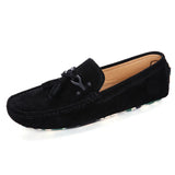 Tassel Loafers Men's Suede Luxury Shoes Casual  Slip-on Moccasin Driving MartLion Black 39 
