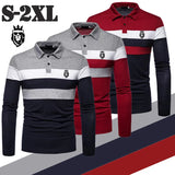  Men's Long Sleeved Polo Shirt Printed Lion Three Color Block Tops Golf Shirt Casual Lapel Top Clothes MartLion - Mart Lion