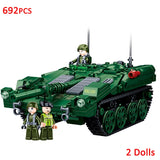 Military ww2 Cannon Assault Armored Vehicle Battle Tank Car Truck Army Weapon Building Blocks Sets  Model King Kids Toys Gift Mart Lion No Box 2 Dolls 1  