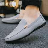 Men's Casual Shoes Comfort Shoes Denim Adult Footwear Loafers Canvas Sneakers Driving Mart Lion gray 39 