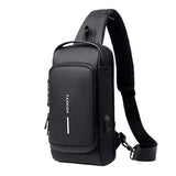 Men's Multifunction Anti Theft USB Shoulder Bag Crossbody Cross Body Travel Sling Chest Bags Pack Messenger Pack MartLion   