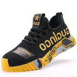 Breathable Security Men's Shoes Anti-smash Anti-puncture Work Steel Toe Cap Indestructible Anti Slip Protective MartLion yellow 37 
