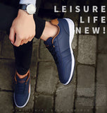 Leather Men's Shoes Sneakers Trend Casual Breathable Leisure Non-slip Footwear Vulcanized Mart Lion   