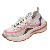 Four Season Women's Mesh Shoes Casual Breathable Walking Shoes Outdoor Slip Resistant Sneakers Classic MartLion Beige 35 