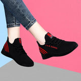Casual Sneakers Women's Shoes Mesh Breathable Korean Style Trendy Mart Lion 550Three Black and R 36 