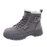 Warm Women's Boots Outdoor Work Shoes Casual Anti-slip Snow Trendy Casual Footwear Walking MartLion GRAY 35 