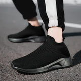 Slip-On Men's Shoes Light Walking Casual Breathable Unisex Women Loafers Black Hombre MartLion   